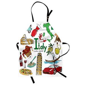 ABAKUHAUS Italia Delantal de Cocina, Divertido Estilo De Di…