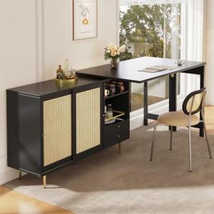 Aparador, mueble bar giratorio de 360°, mueble auxiliar par…