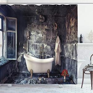 ABAKUHAUS Antiguo Cortina de Baño, Ramo de Flores en florer…