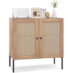 FANTASK Aparador con 2 Puertas de ratán, Armario de Cocina…