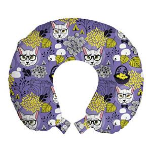 ABAKUHAUS Púrpura y Amarillo Cojín de Viaje para Soporte de…