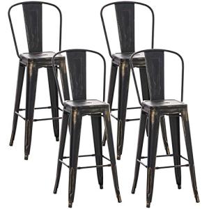 CLP Set De 4 Taburetes De Bar Aiden I 4 Taburetes Metálicos…