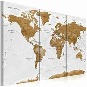 Cuadros B&D XXL - Handart Cuadro en Lienzo Mapamundi 135x90…