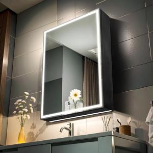 sogesfurniture Armario de baño con espejo con iluminación,…