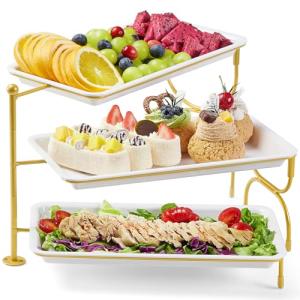 Lifewit Bandejas 3 Pisos de Plástico para Servir Comida, Ba…