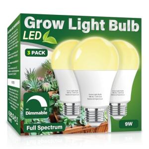 3 Pack A19 Full Spectrum LED Grow Light Bulb Indoor Grow Li…