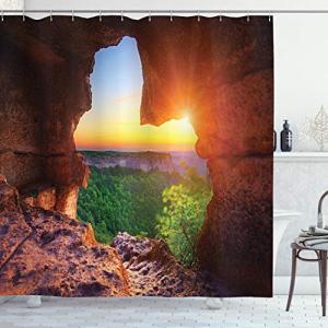 ABAKUHAUS Cueva Natural Cortina de Baño, Cañón en la Puesta…