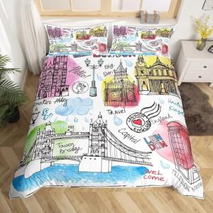 SJSXWQN Funda Nordica Cama 90 Edificios De Londres Edredón…