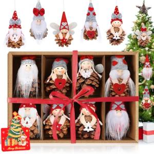 Gaeymy Gnomo Decoracion Arbol Navidad, 8 Piezas de Adornos…