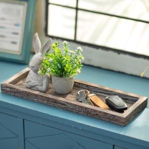 Romadedi Bandeja decorativa rústica de madera para velas –…