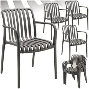 TecTake® Sillas Terraza Exterior Apilables, Plástico Resist…