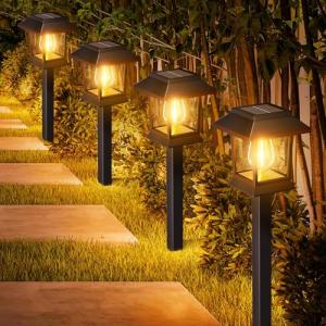 nipify Luces Solares LED Exterior Jardin, 4 Piezas Vintage…