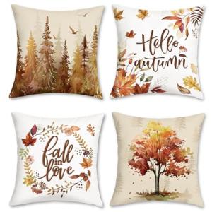 Bonhause Fundas Cojines Otoño 45 x 45 cm Funda de Almohada…