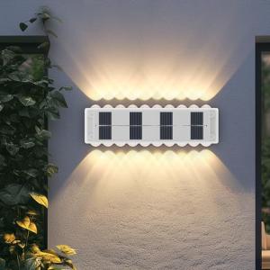 ALLOMN Pack de 4 Luces Solares de Pared para Jardín Exterio…