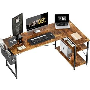 HOMIDEC Escritorio en forma de L de 140 cm, escritorio de c…