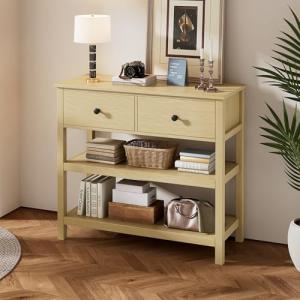 Moimhear Mesa consola retro, mesa consola de madera estrech…