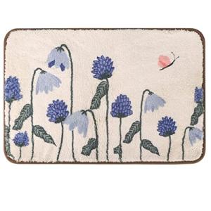 RLAVBL Alfombra de Baño de Piel de Oveja Floral 60x40 cm -…