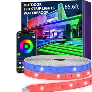 Aurevita - Cinta LED exterior impermeable de 20 m, Smart IP…