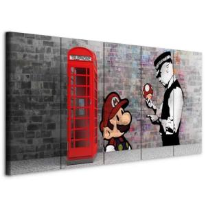 murando Cuadro en Lienzo Banksy Mario 200x80 cm Impresión d…