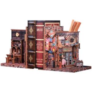 CUTEBEE Book Nook Kit - Juego de sujetalibros DIY, sujetali…