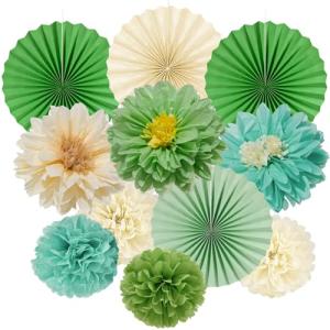 YBwanli 11 pezzi farolillos de papel /pompones de papel dec…