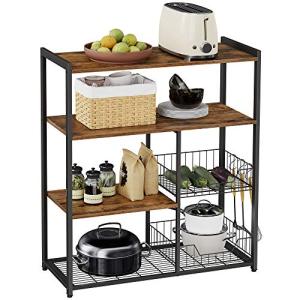 VASAGLE Estantería de Cocina con 2 Cestas de Malla Metálica…