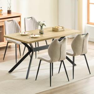 LEWE Mesa Comedor con Sillas 4, Juego de Mesa de Comedor Re…