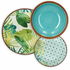 Tognana Jungle – Vajilla de 18 piezas, Porcelana, Multicolo…