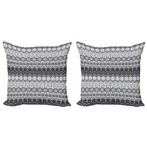 ABAKUHAUS Gris Set de 2 Fundas para Cojín, Copo de Nieve pa…