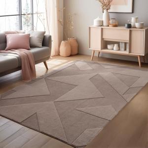 HomebyHome Alfombra Bohemio con Diseño Geométrico Beige 120…