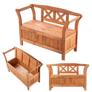 KADAX Banco de jardín, 119 x 43 x 75 cm, banco de madera co…