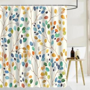 KQDRAVINE Cortina de ducha antimoho, 180 x 180 cm, lavable,…