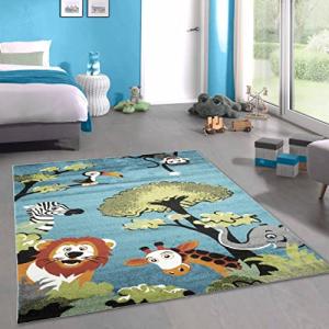 CARPETIA La Alfombra de Animales del Bosque en Azul: el Acc…