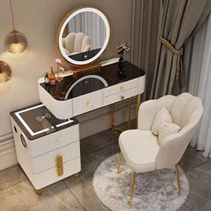 Tocador Moderno Con 5 Cajones, Mesa De Maquillaje Con Tabur…