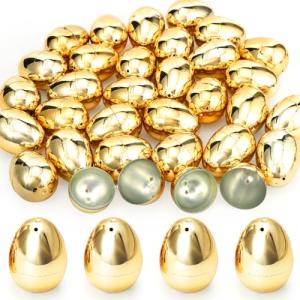 Bluelves Huevos de Pascua, 36 Piezas Oro 2-Part Eggs Plásti…