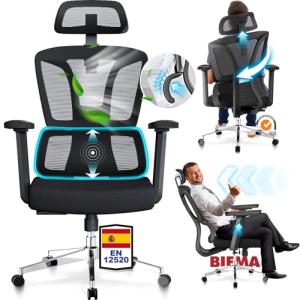 MELOKEA ReliefBack Silla de Oficina Ergonómica, Apoyo Lumba…