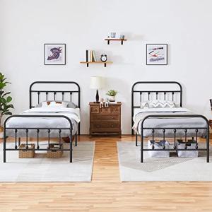Yaheetech 2 pcs Cama Individual de Metal Marco Metal Cama N…