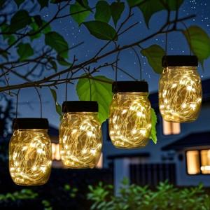 Auting Farolillos solares para exteriores, 4 unidades, mini…