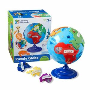 Learning Resources- Globo terráqueo y puzle Multi-Color, Ta…