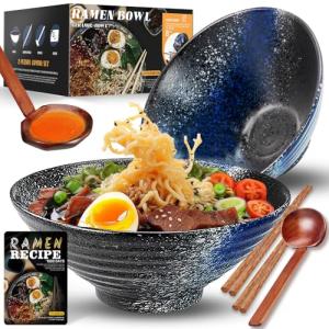 YTLEMON Juego De Cuencos De Ramen De Cerámica 2×1000ml 34oz…
