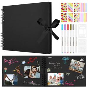 Aolso Álbum de Fotos Scrapbook Para Pegar Y Escribir, 29x21…