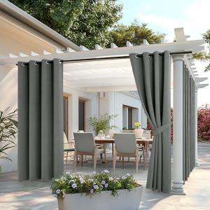 MIULEE Cortinas de Exterior Impermeable, Cortinas Terraza E…