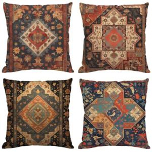Retro Cojines Exterior Impermeable Lino Grande Fundas Cojin…