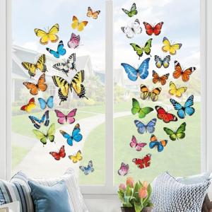 decalmile 38pcs Pegatinas de Ventana Mariposas Vinilos para…