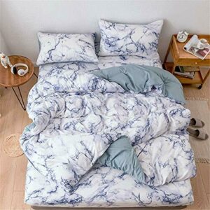 Treer Mármol Juego de Ropa de Cama, Microfibra Suave Transp…