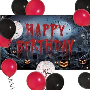 Decoración Cumpleaños Halloween Pancarta Happy Birthday 12p…