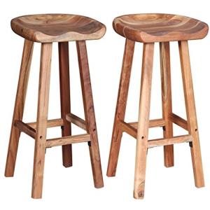 LAPOOH Taburetes de Cocina 2 Unidades Madera Maciza de Acac…