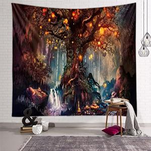 Zodight Tapiz de Pared Psicodélico, Tapiz del Árbol de La V…