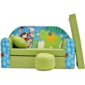 Sofá-Cama Infantil   reposabrazos, reposapies y Almohada Gr…