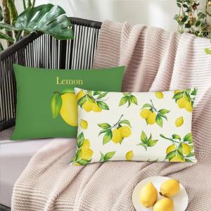 Bonhause Fundas Cojines Limón Verano 30 x 50 cm Funda de Al…